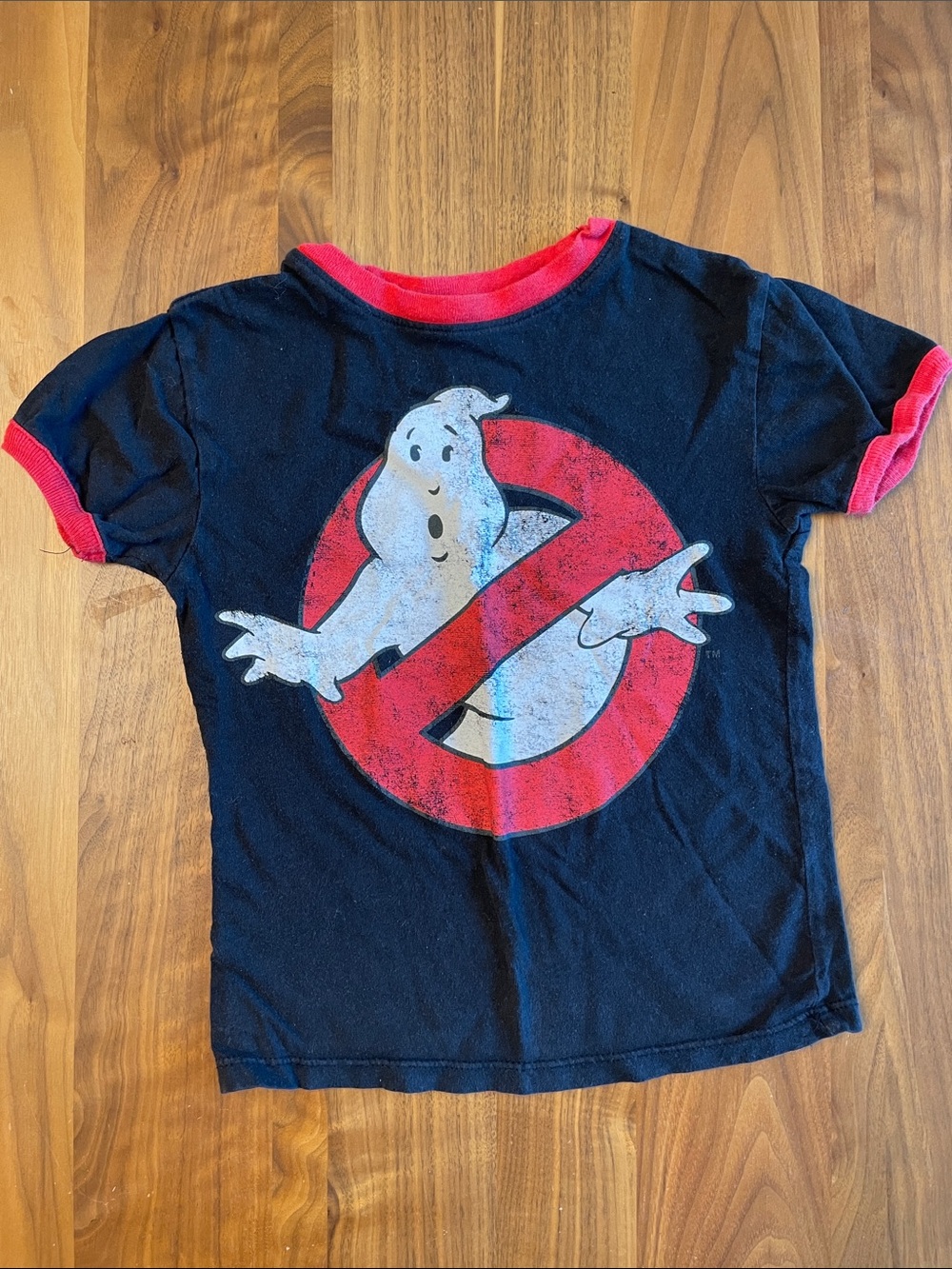 MAD Engine Black Tee with Red Ghostbusters Logo and Red Trim